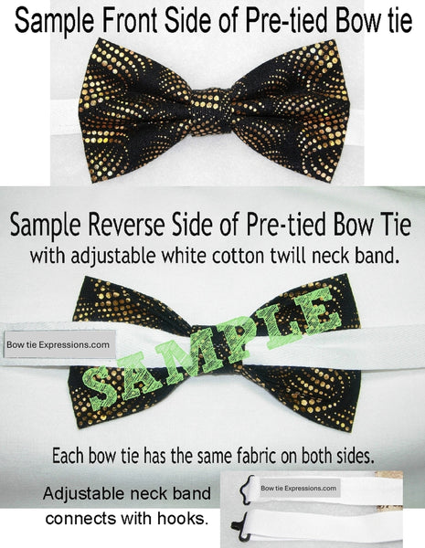 Red & White Damask Bow Tie - Petite Red Damask Print on White | Self-tie & Pre-tied