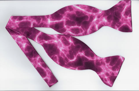 Shocking Pink Bow tie / Lightning Bolts on Fuchsia Pink / Self-tie & Pre-tied Bow ties - Bow Tie Expressions