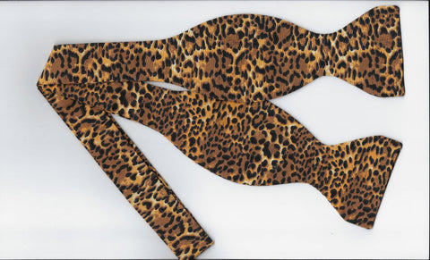 Cheetah Print Bow tie / Small Cheetah Spots on Brown & Tan / Self-tie & Pre-tied Bow tie