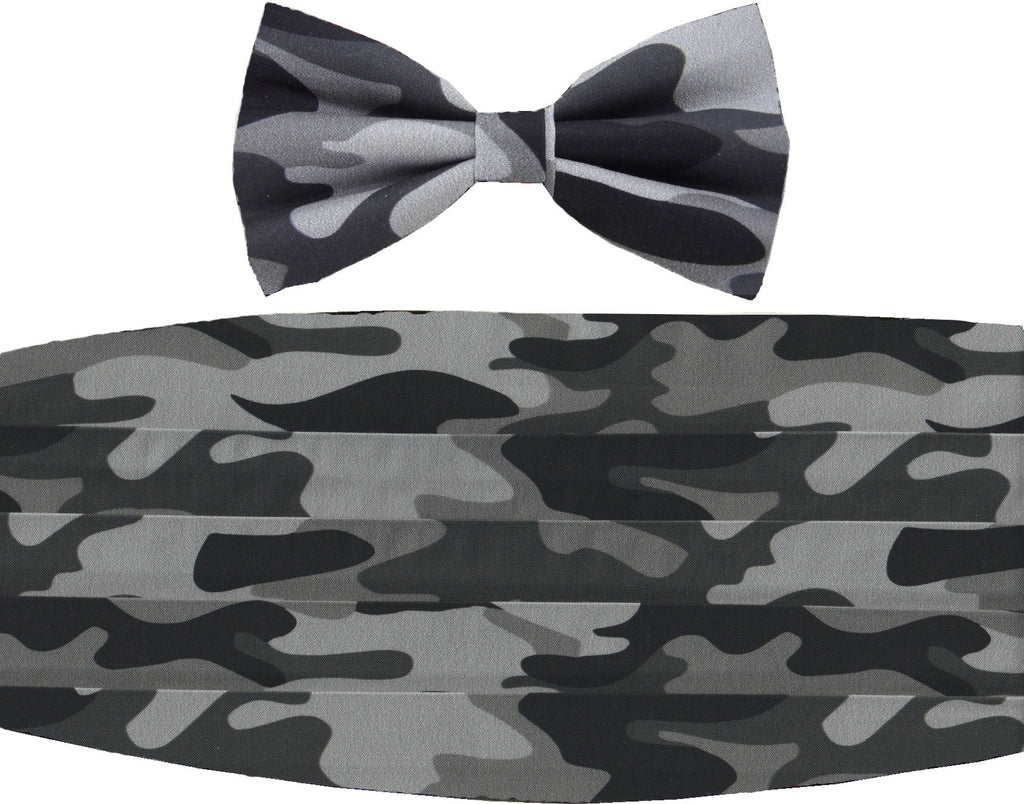 Urban Gray Camo Bow Tie & Cummerbund Set / Shades of Gray Camo / Self-tie or Pre-tied Bow tie (Copy)