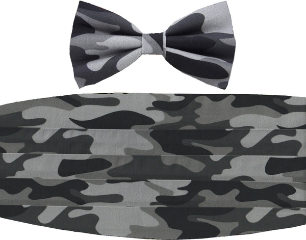 Urban Gray Camo Bow Tie & Cummerbund Set / Shades of Gray Camo / Self-tie or Pre-tied Bow tie (Copy)
