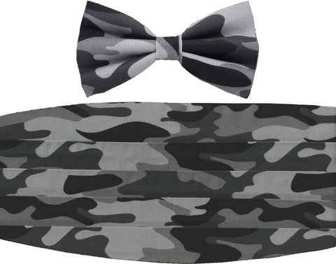 Urban Gray Camo Bow Tie & Cummerbund Set / Shades of Gray Camo / Self-tie or Pre-tied Bow tie (Copy)