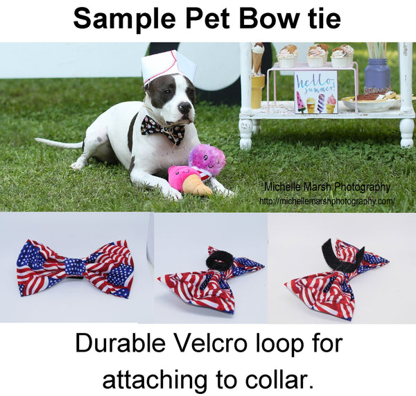 Trendy Diamonds Dog Collar / Bright Diamond Shapes on White / Matching Dog Bow tie