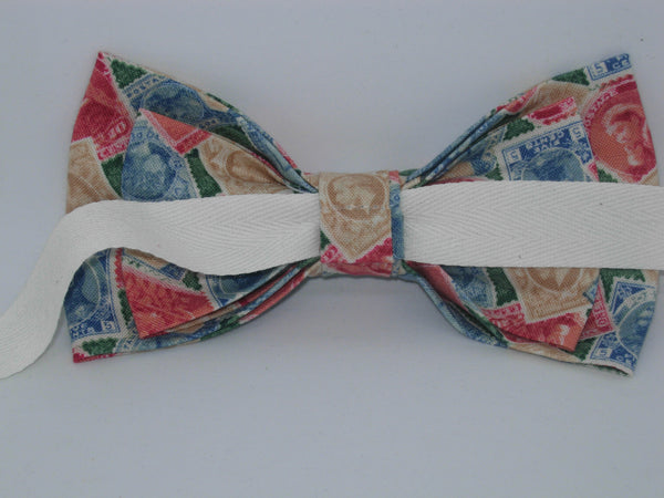 Stamp Collector Bow Tie / Vintage Postage Stamps / Self-tie & Pre-tied Bow tie - Bow Tie Expressions
