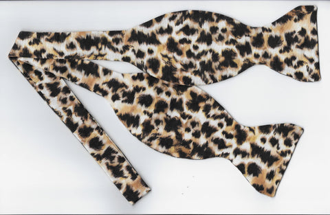 Animal Print Bow tie / Dark Spots on Tan / Wild Cat / Self-tie & Pre-tied Bow tie