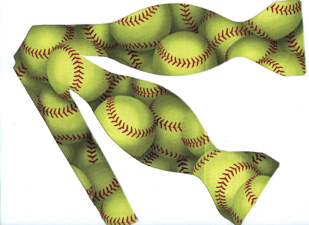 Softball Bow Tie / Yellow Softballs / Self-tie & Pre-tied Bow tie
