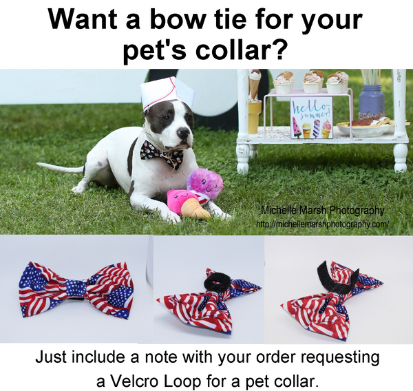 RED, WHITE & BLUE PATRIOTIC STARS ON BLUE PRE-TIED BOW TIE - Bow Tie Expressions