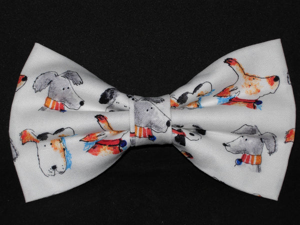 Adopt a Puppy Bow tie / Cute Dogs on White / Self-tie & Pre-tied Bow tie - Bow Tie Expressions