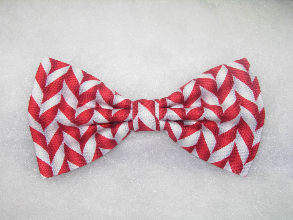 Christmas Bow tie / Red & White Holiday Candy Stripes / Pre-tied Bow tie - Bow Tie Expressions