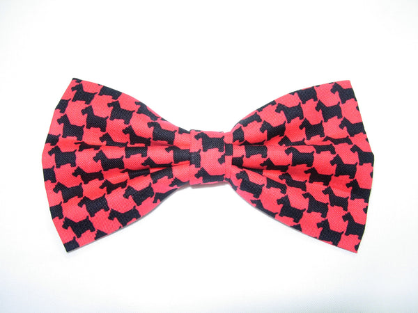 Scottie Bow tie / Black & Red Scottish Terriers / Pre-tied Bow tie