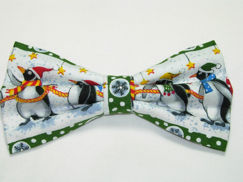 Christmas Bow tie / Penguins on Parade / Holiday Bow ties / Pre-tied Bow Tie