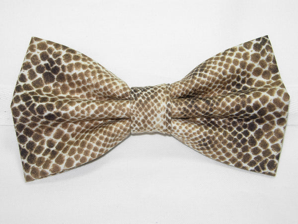 Snake Skin Bow tie / Taupe, Mocha Brown & Tan Snake Skin Design / Self-tie & Pre-tied Bow tie - Bow Tie Expressions