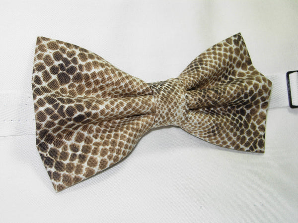 Snake Skin Bow tie / Taupe, Mocha Brown & Tan Snake Skin Design / Self-tie & Pre-tied Bow tie - Bow Tie Expressions