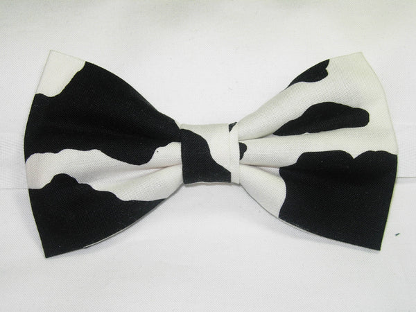 Cow Print Bow Tie / Black Cow Spots on White / Cow Appreciation Day / Self-tie & Pre-tied Bow tie - Bow Tie Expressions