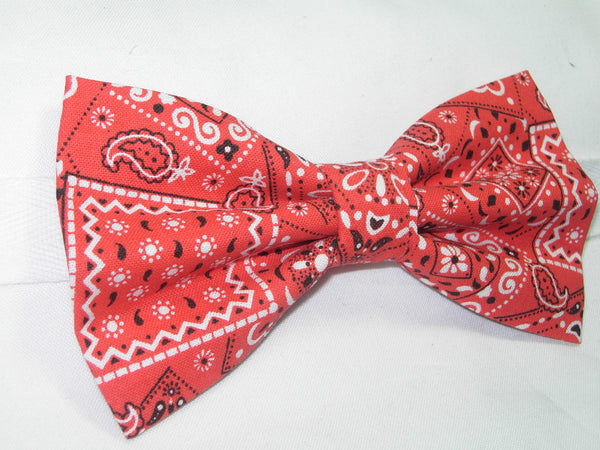 Red Bandana Bow tie / Country Western Bandana / Self-tie & Pre-tied Bow tie - Bow Tie Expressions