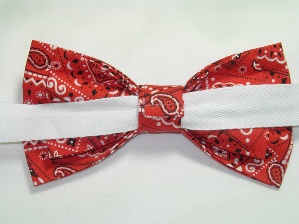 Red Bandana Bow tie / Country Western Bandana / Self-tie & Pre-tied Bow tie - Bow Tie Expressions