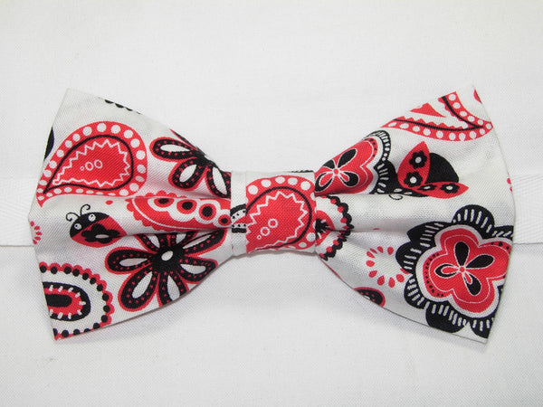 Red & Black Bow tie / Ladybugs & Paisley Bow tie / Luv Bug / Self-tie & Pre-tied Bow tie - Bow Tie Expressions