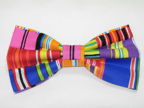 Trendy Stripes Bow tie / Colorful Modern Lines / Pre-tied Bow tie