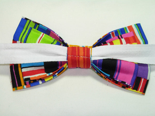 Trendy Stripes Bow tie / Colorful Modern Lines / Self-tie & Pre-tied Bow tie - Bow Tie Expressions