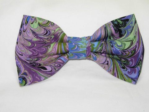 Abstract Art Bow Tie / Flowing Colors / Purple, Pink, Blue, Green / Pre-tied Bow tie - Bow Tie Expressions