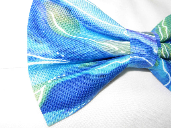Ocean Blue Bow tie / Blue, Green & Purple Swirling Currents / Self-tie & Pre-tied Bow tie - Bow Tie Expressions