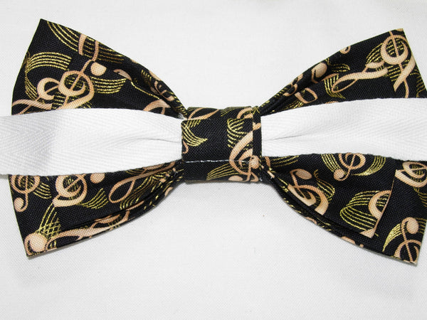 Music Bow tie / Gold Treble Clefs on Black / Recitals / Self-tie & Pre-tied Bow tie - Bow Tie Expressions