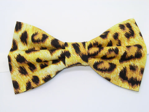 Jaguar Print Bow Tie / Jaguar Spots on Yellow Gold / Wild Cat / Pre-tied Bow tie - Bow Tie Expressions