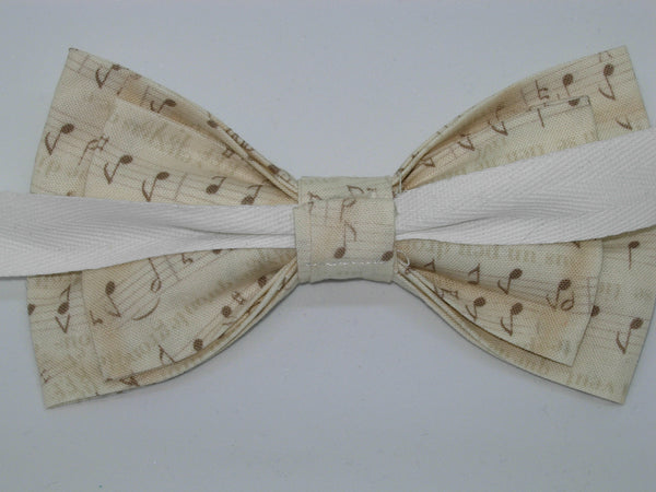 Music Bow Tie / Brown Musical Notes on Parchment / Recitals / Self-tie & Pre-tied Bow tie - Bow Tie Expressions