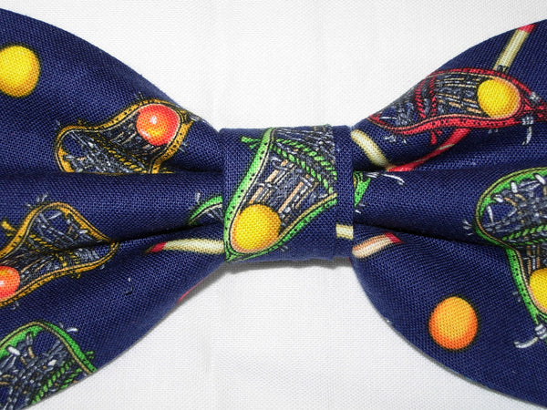 Lacrosse Bow tie / Lacrosse Sticks on Navy Blue / Pre-tied Bow tie - Bow Tie Expressions