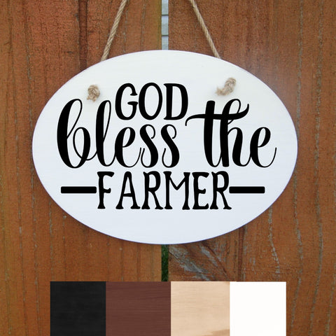 Farmhouse Wood Sign, God Bless the Farmer, Country Kitchen, Wood Sign, Front Door, Back Porch, Housewarming Gift