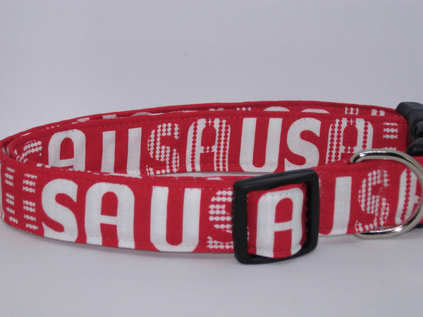 USA Dog Collar / Patriotic Pet Collar / Red & White American Dog Collar / Matching Dog Bow tie