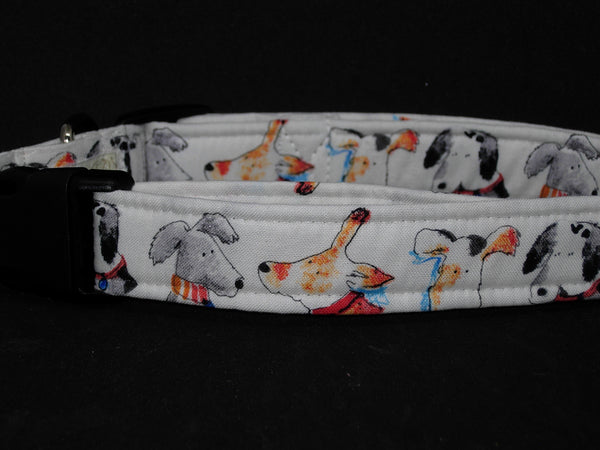 Rescue Dog Collar / Cute Dogs on White / Matching Dog Bow tie