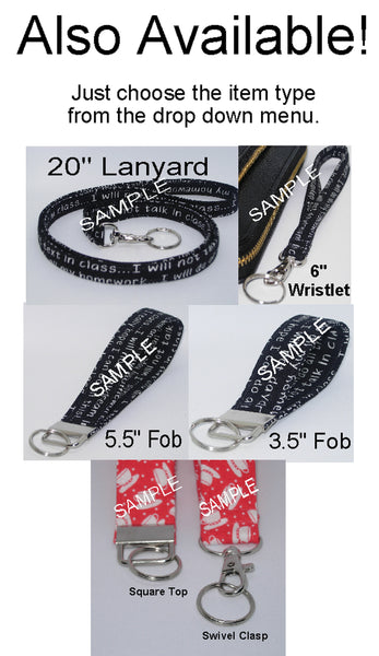 Captain's Lanyard / Sailboats on Navy Blue / Sailing Key Chain, Key Fob, Cell Phone Wristlet - Bow Tie Expressions