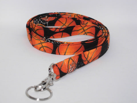 Basketball Lanyard / Basketballs & Hoops / Sports Key Chain, Key Fob, Cell Phone Wristlet - Bow Tie Expressions