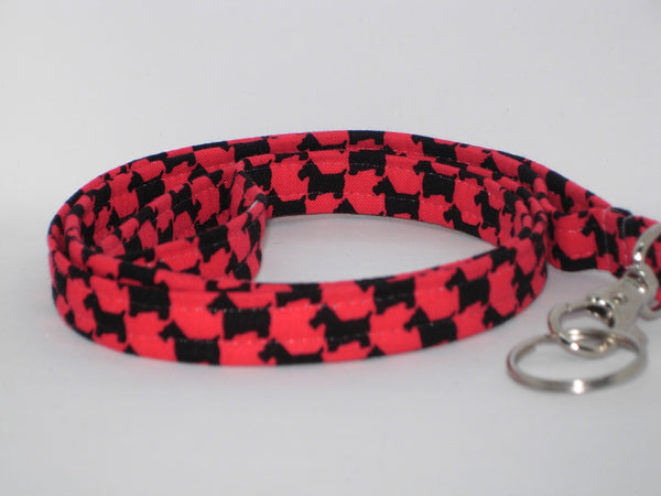 Scottie Lanyard / Black Scottish Terriers on Red / Veterinarian Lanyard / Key Chain, Key Fob, Cell Phone Wristlet