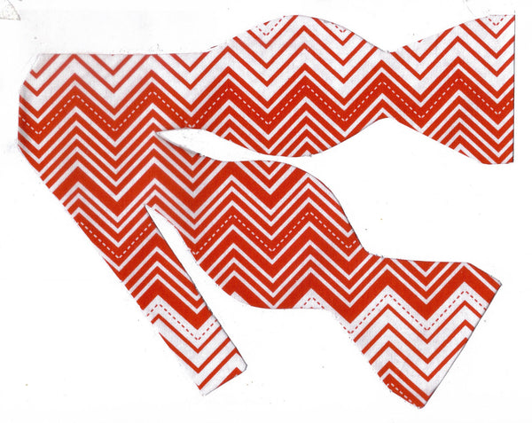 RED & WHITE CHEVRON STRIPES BOW TIE - Bow Tie Expressions