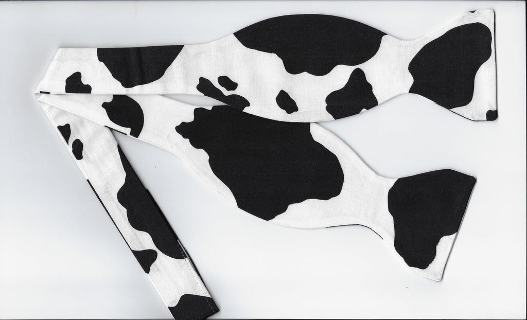 Cow Print Bow Tie / Black Cow Spots on White / Cow Appreciation Day / Self-tie & Pre-tied Bow tie - Bow Tie Expressions