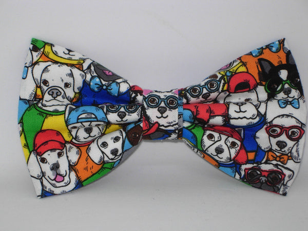 Dapper Dogs Bow tie / Cute Cartoon Dogs all Dressed Up / Self-tie & Pre-tied Bow tie