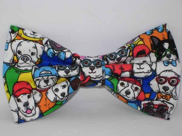 Dapper Dogs Bow tie / Cute Cartoon Dogs all Dressed Up / Self-tie & Pre-tied Bow tie