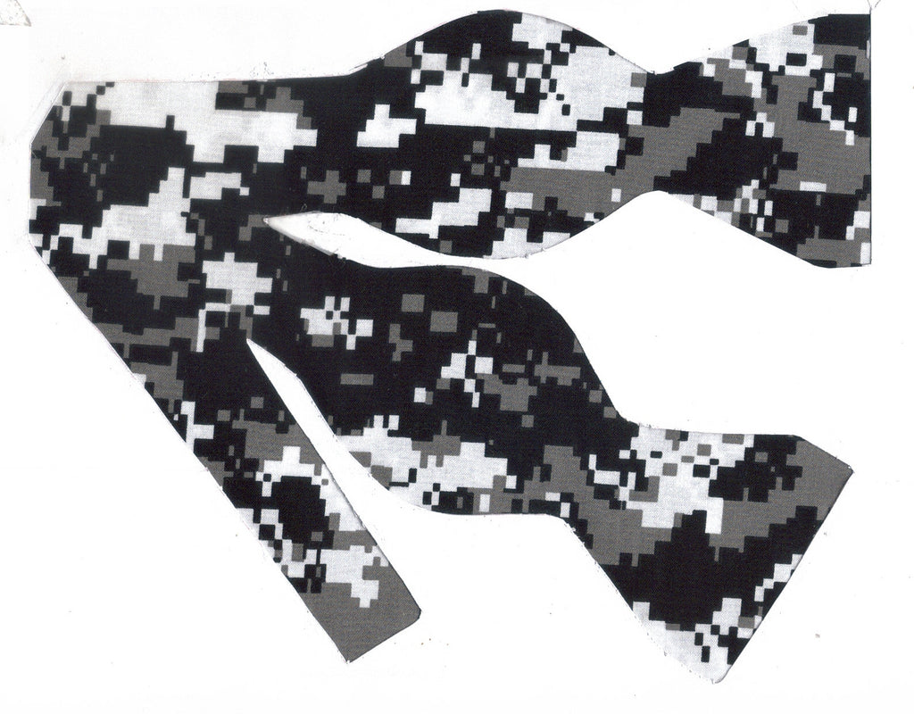 Digital Camo Bow tie / Urban Camo / Snow Camo / Black & White Camo / Self-tie & Pre-tied Bow tie - Bow Tie Expressions