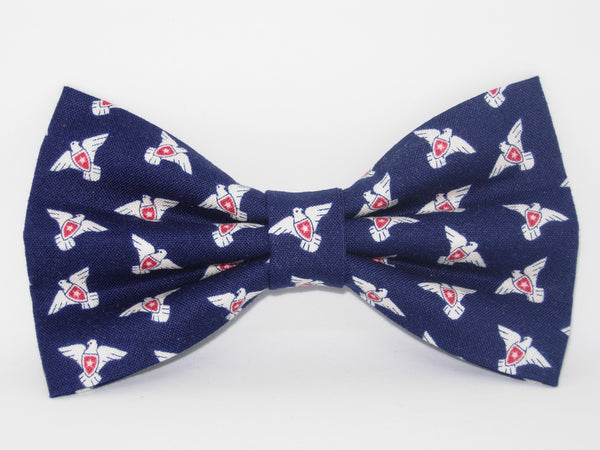 American Eagle Bow tie / Eagles with Shields on Navy Blue / Pre-tied Bow tie