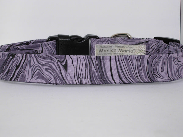 Gray Marble Dog Collar / Shades of Gray in a Marble Design / Matching Dog Bow tie