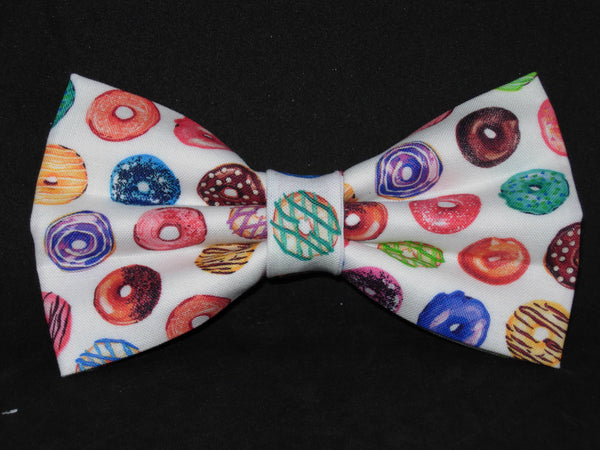 Donut Bow tie / Colorful Iced Donuts on White / Self-tie & Pre-tied Bow tie