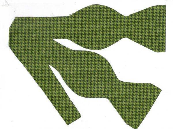 Houndstooth Bow tie / Light & Dark Green Houndstooth / Self-tie & Pre-tied Bow tie - Bow Tie Expressions