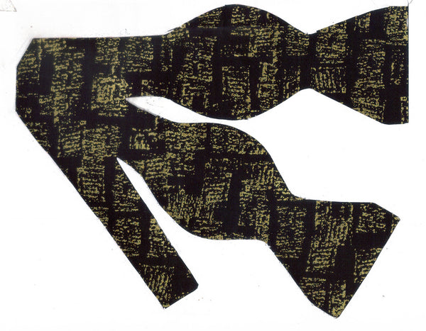 Gold & Black Bow tie / Abstract Metallic Gold on Black / Self-tie & Pre-tied Bow tie - Bow Tie Expressions