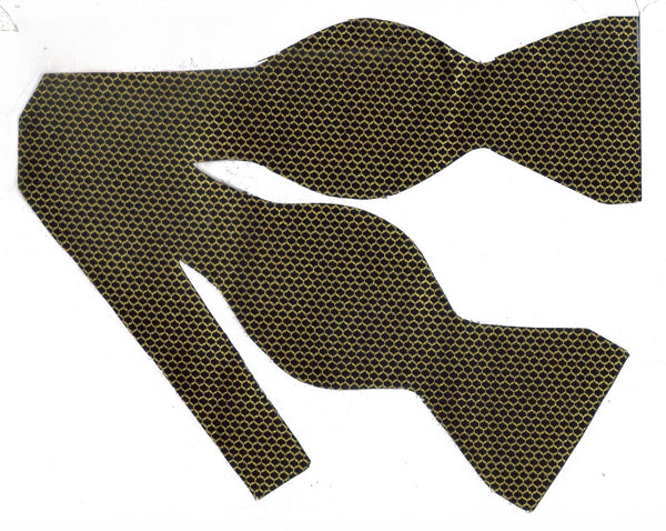 Gold & Black Bow tie / Metallic Gold Lace Mesh on Black / Retro Gatsby Style / Self-tie & Pre-tied - Bow Tie Expressions