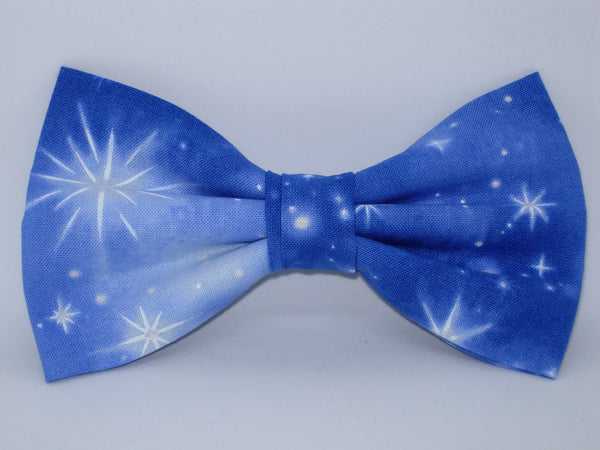Christmas Bow tie / Nativity Stars on Evening Blue / Pre-tied Bow tie