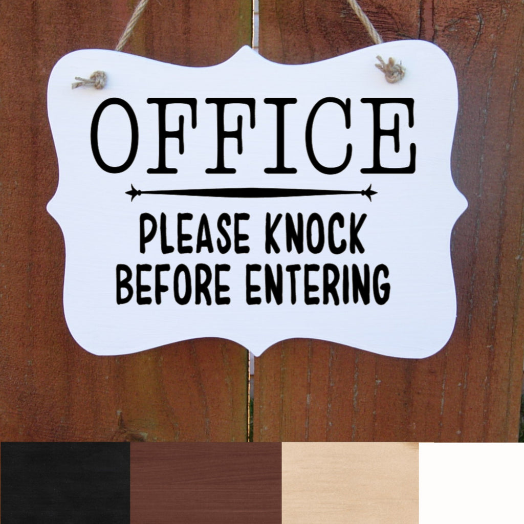 Office Sign, Please Knock Before Entering, Front Door Sign, Business, School, Manager, Indoor Sign, Wood Sign