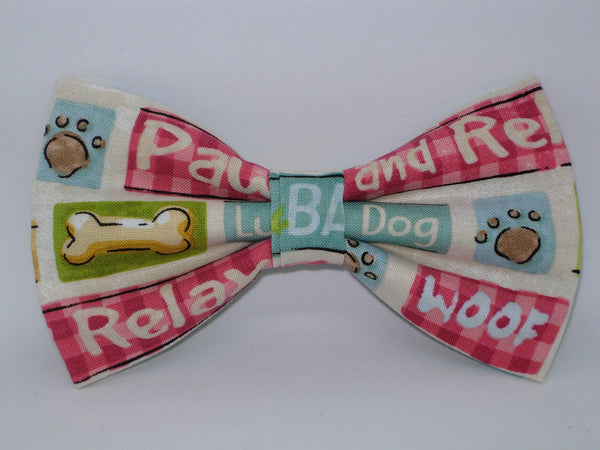 Pampered Pooch Bow tie / Pet Phrases / Pet Groomer / Veterinarian / Pre-tied Bow tie