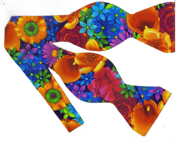 Paradise Bow Tie & Cummerbund Set / Bright Flowers / Self-tie or Pre-tied Bow tie - Bow Tie Expressions